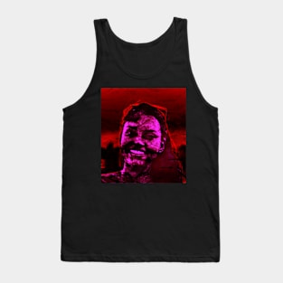 Girl, in place like hell, looking and smiling. Dark and beautiful. Tank Top